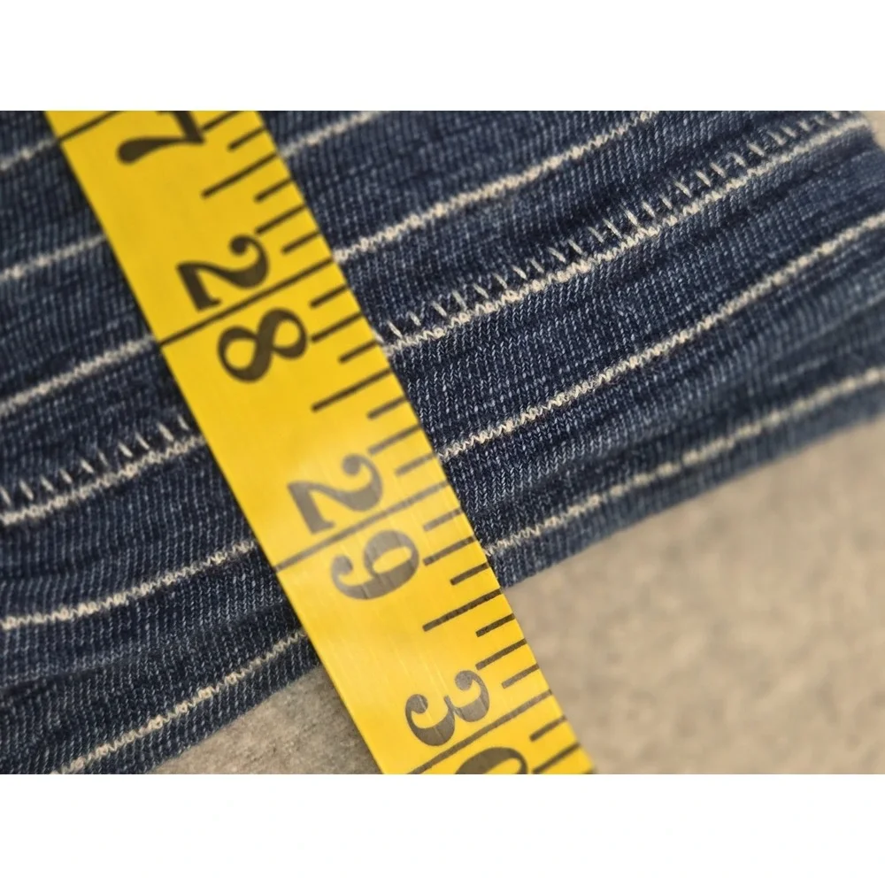 Banana Republic Henley Shirt Mens L Navy Heather Stripe Comfort Preppy‎ Long Slv